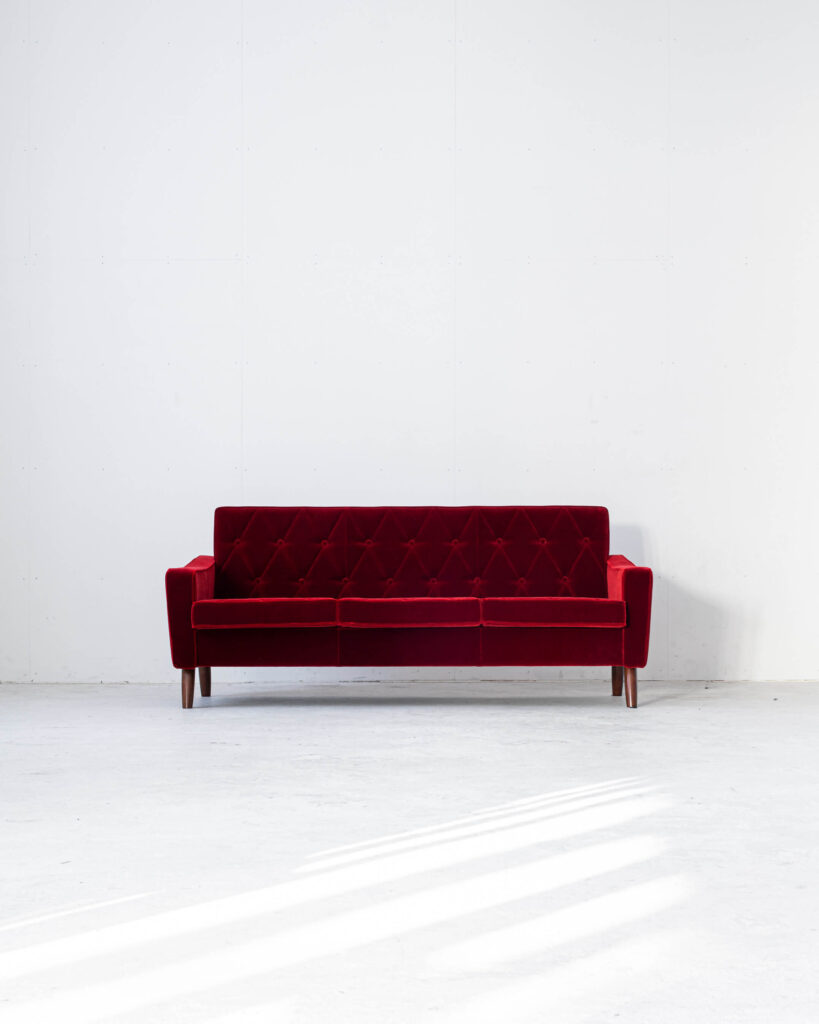 ロビーチェア 3シーター 名古屋プレミアムモケットレッド